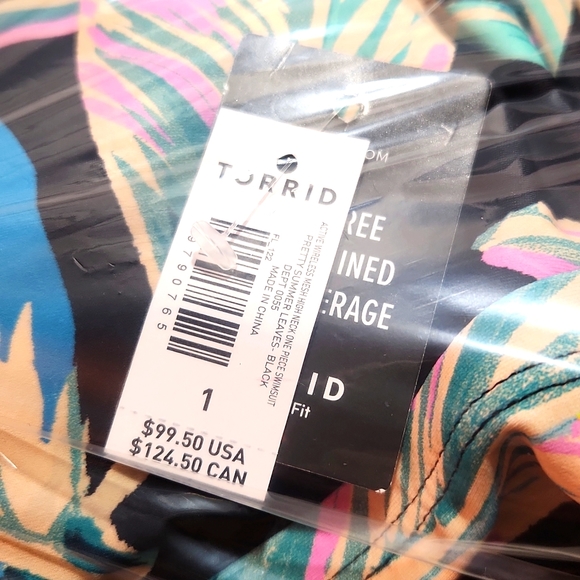 ❤️NWT VINTAGE TORRID TUMMY CONTROL - WIRELESS TROPICAL FLORAL PRINT - SWIMSUIT - Picture 6 of 15